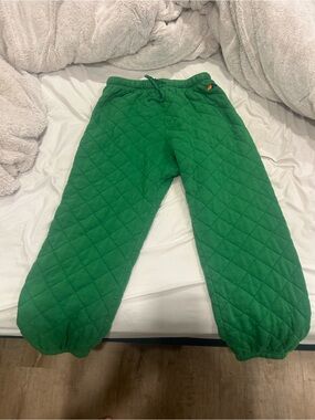 Aviator Green Quilted Jogger Pants